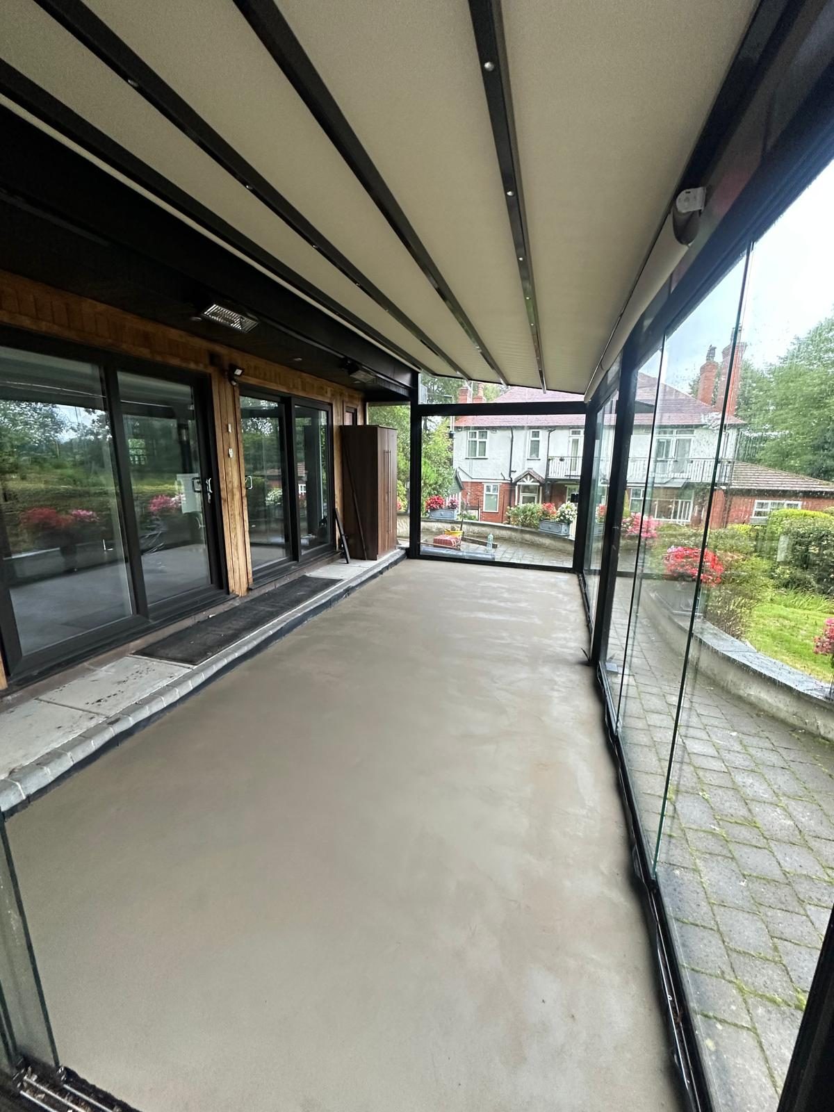 Retanol screed in a glass summer room, Bromley Cross