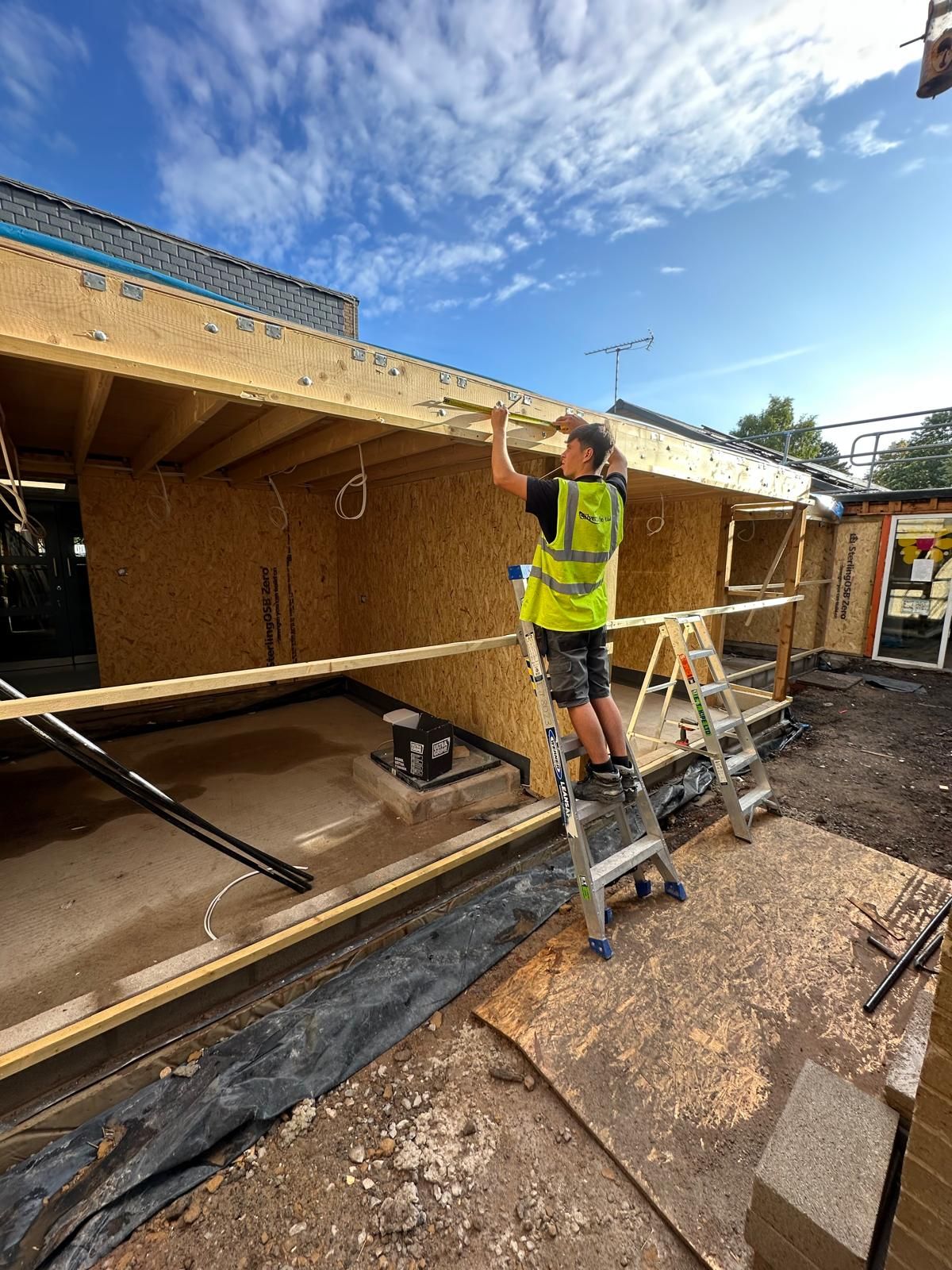 On site at the school extension in Urmston before the screed goes down