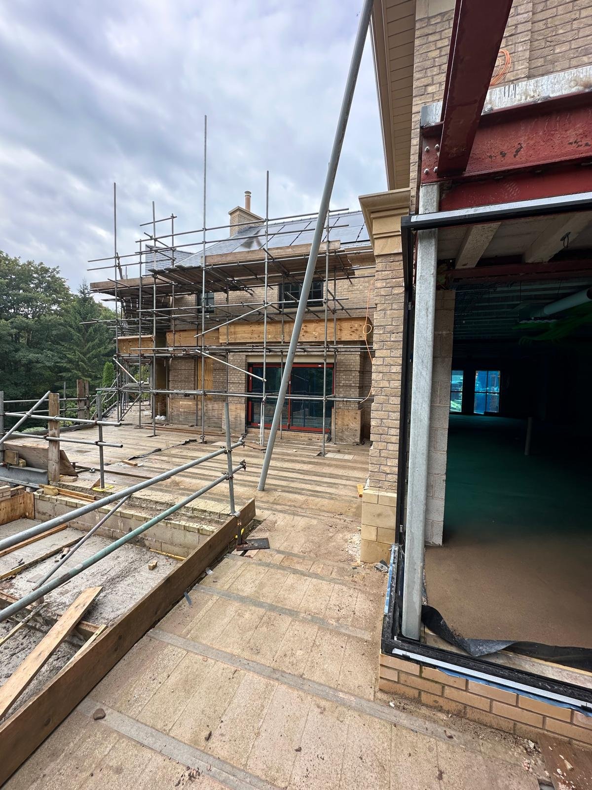 Second balcony deck seen from the scaffold, to be screeded once the scaffold comes down