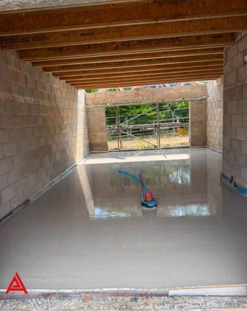 Liquid screed floor by Advance Interiors, laser flat with a mirror finish