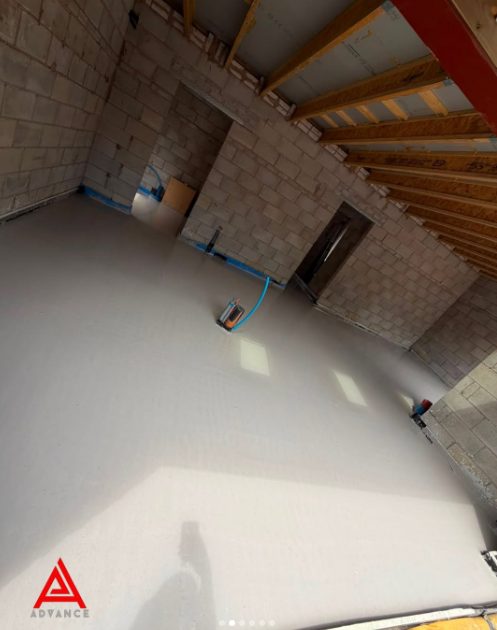 Liquid screed across an open plan floor, Advance Interiors project near Chorley PR7